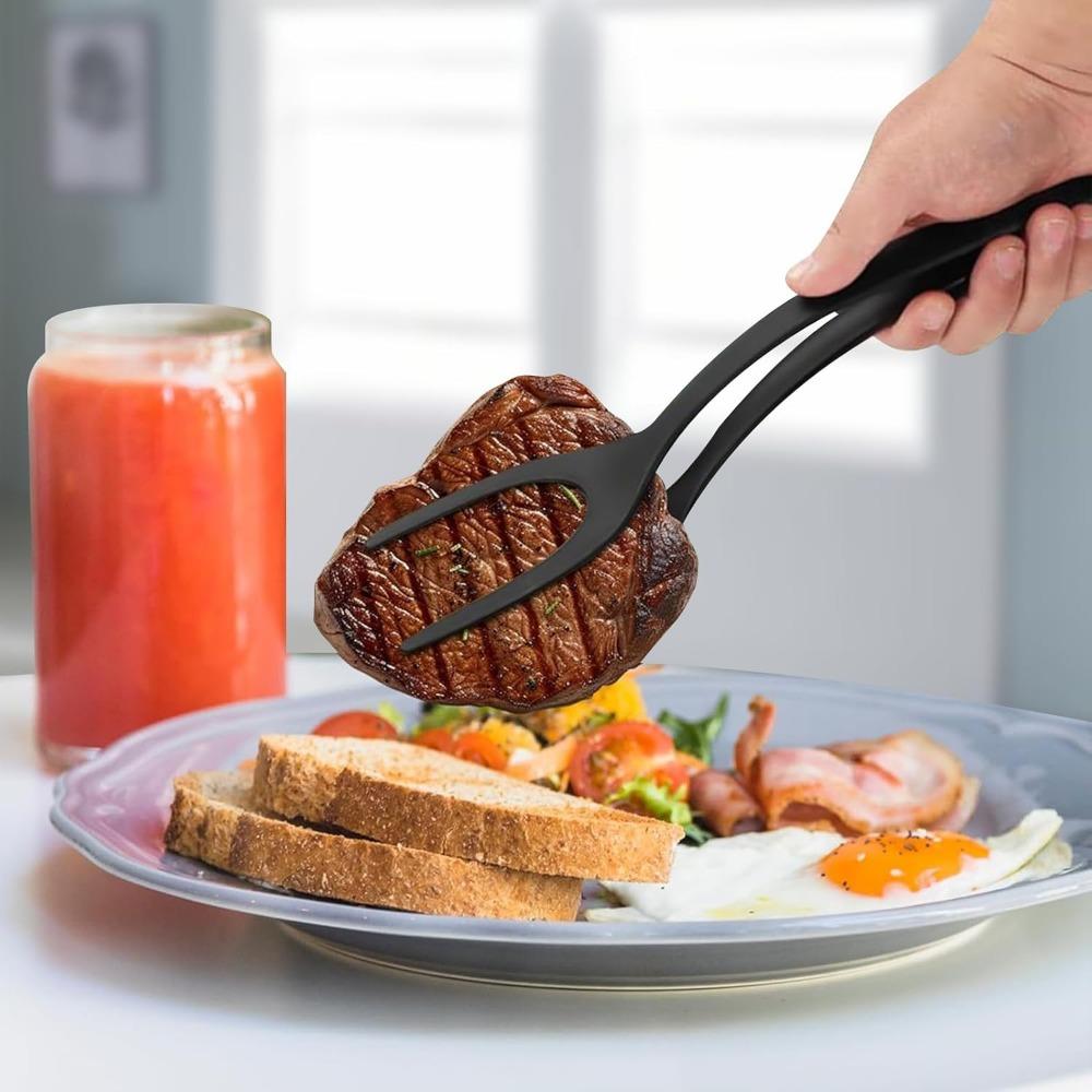 Egg Flipper Spatula Tongs 2 In 1 Grip and Flip Spatula Tong Flipper Spatula For Bread Fish Pancake Toast Kitchen Tools