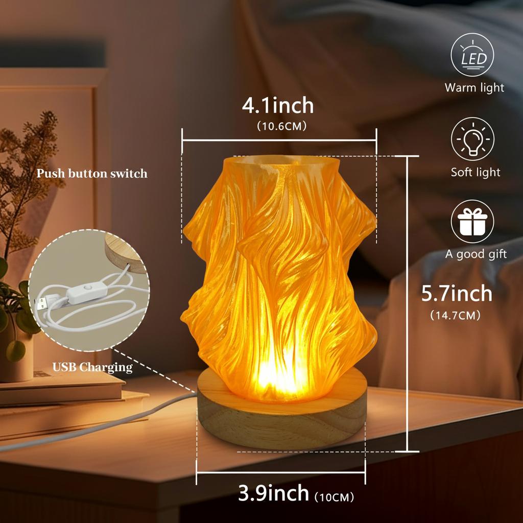 3D Decor LED Night Light Set 1 LED Christmas Candle-Eco-Friendly PLA for Home Decor Weddings/Easter Celebrations