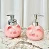 Soap Dispenser Creative Cute Pig Hand Wash Bath Gel Shampoo Dispensing Bottle Ceramic Toilet Bathroom Press Bottle  Dispenser