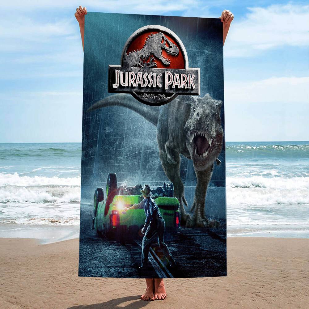 Dinosa Jurassic Park Microfiber Printed Beach Towel Mountain Climbing Yoga Beach Swimming Running Absorbent Soft Towel