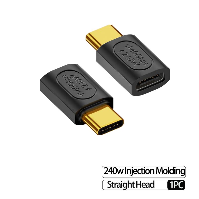 1PC USB 4.0PD 240W8K60Hz Charger Connector For Macbook 40Gbps High Speed USB C OTG U-Shape Straight Angle Male To Female Adapter