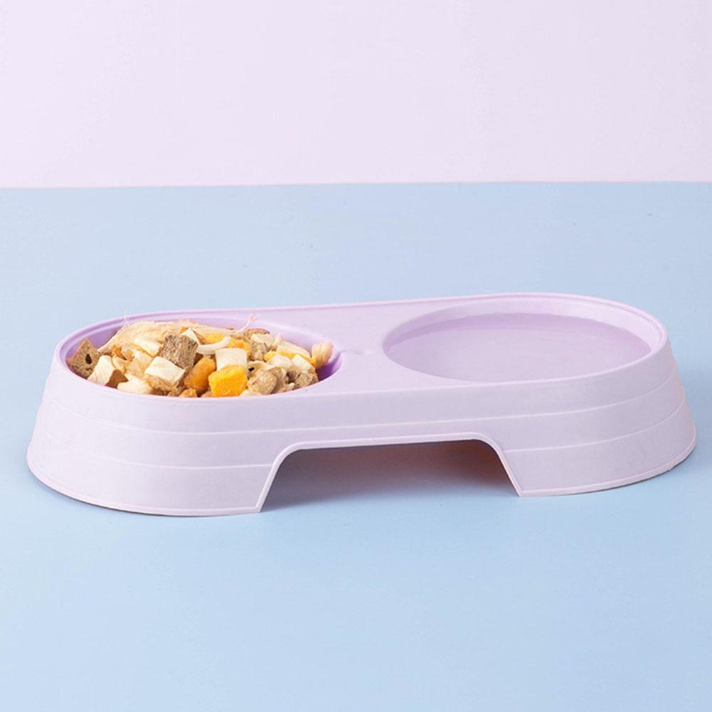 Double Pet Bowls 2 in 1 Candy Color Dog Food Water Feeder Pet Drinking Dish Feeder Cat Puppy Feeding Supplies Pet Accessories