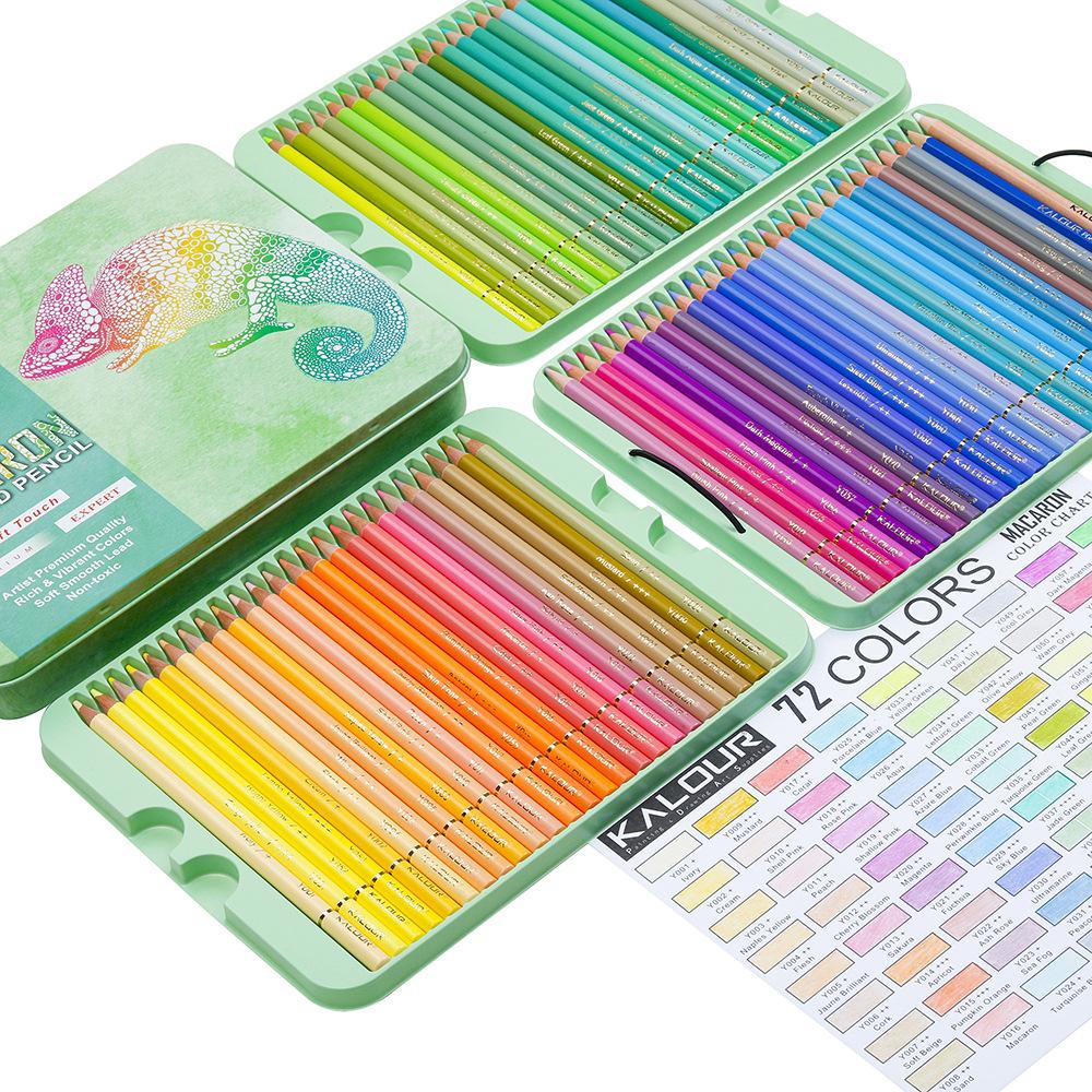 72Pcs Macaron Colored Pencil Kit Soft Pastel Drawing Pencil Kit Crayons Colour for School Sketching Coloring Art Supplies