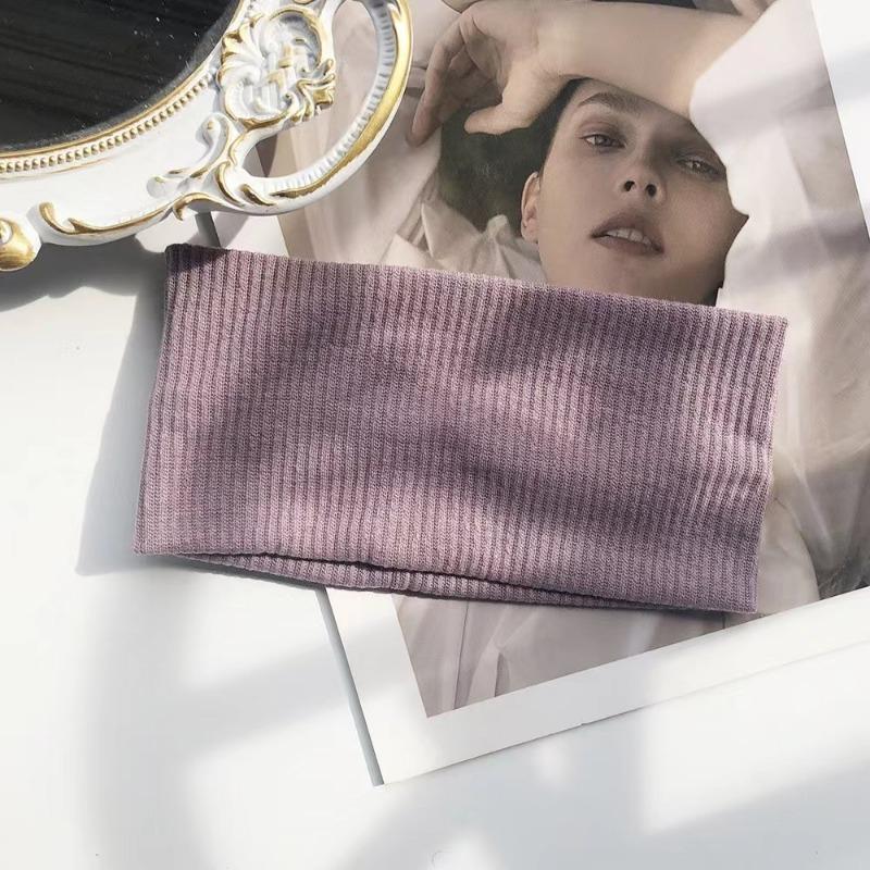 Kobiety Jednokolorowa Opaska na Głowę Joga Dzianinowa Elastyczna Gumka do Włosów Turban Makijaż Obręcz do Włosów Moda Vintage Akcesoria do Włosów
