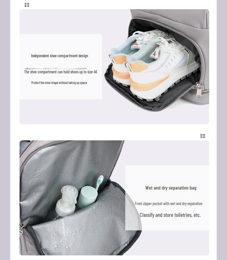 Unisex Expandable Travel Backpack with Large Capacity and Laptop Compartment