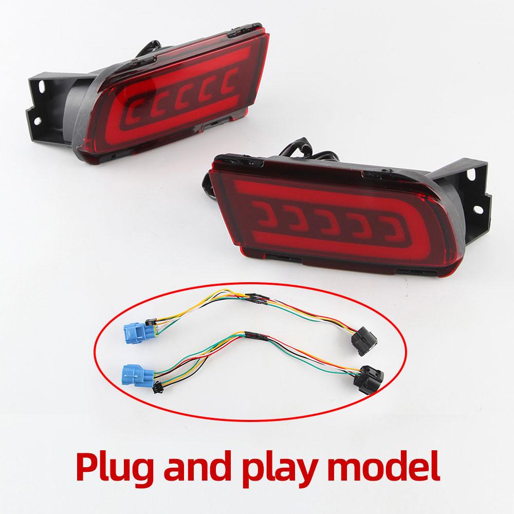 2PCS LED Reflector For Toyota Land Cruiser Prado 150 LC150 FJ150 GRJ150 2010 - Rear Bumper LED Tail Light Brake Light