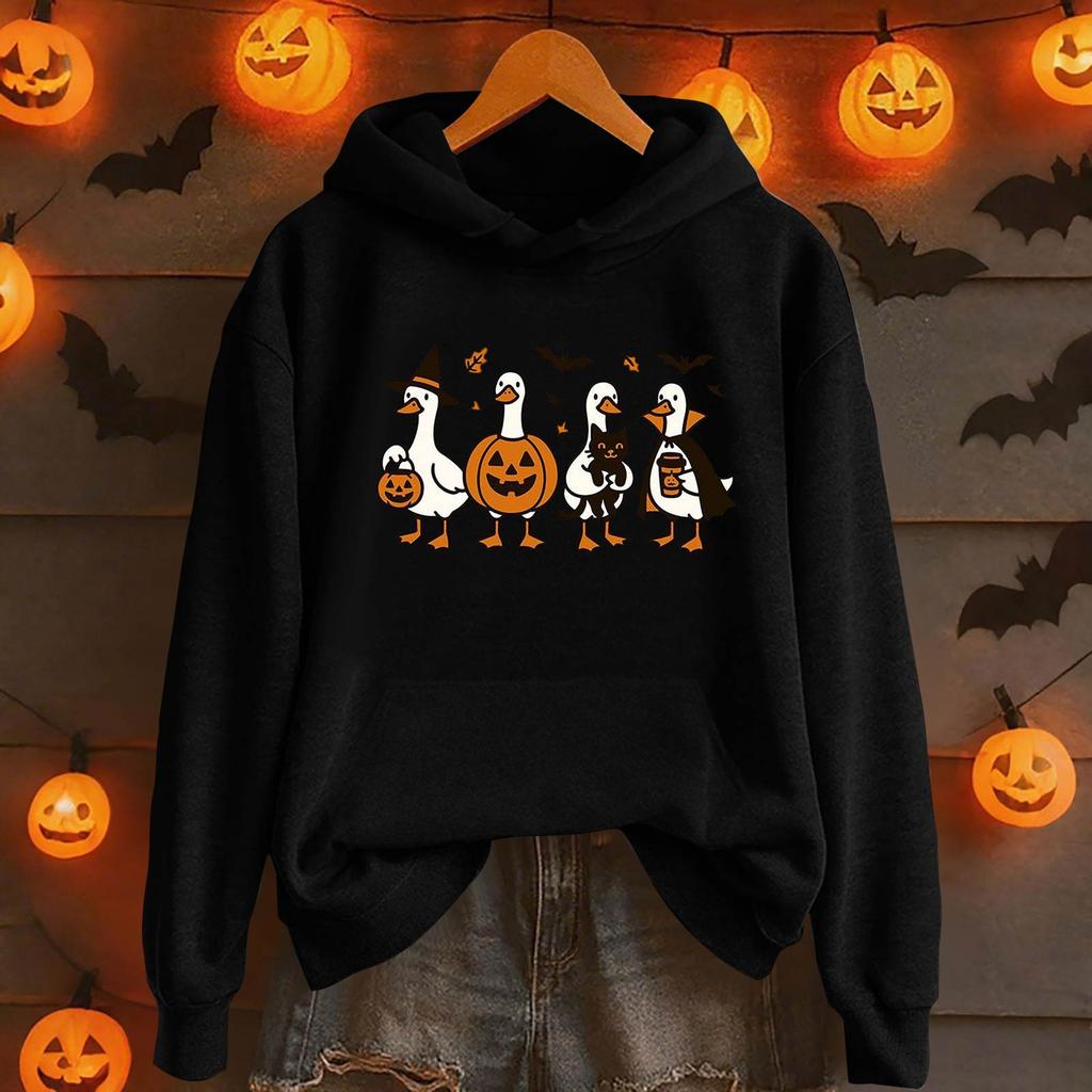 Dámská móda Ležérní svetr s kapucí s dlouhým rukávem a kulatým výstřihem s kapucí a kapsami