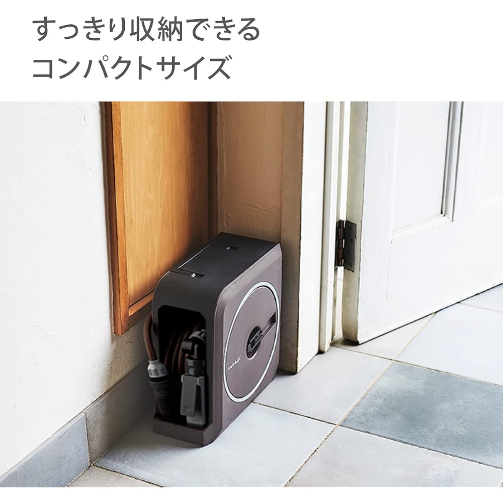 Takagi (Takagi) Hose Hose Reel NANO NEXT 15m (BR) Brown Stylish RM1215BR