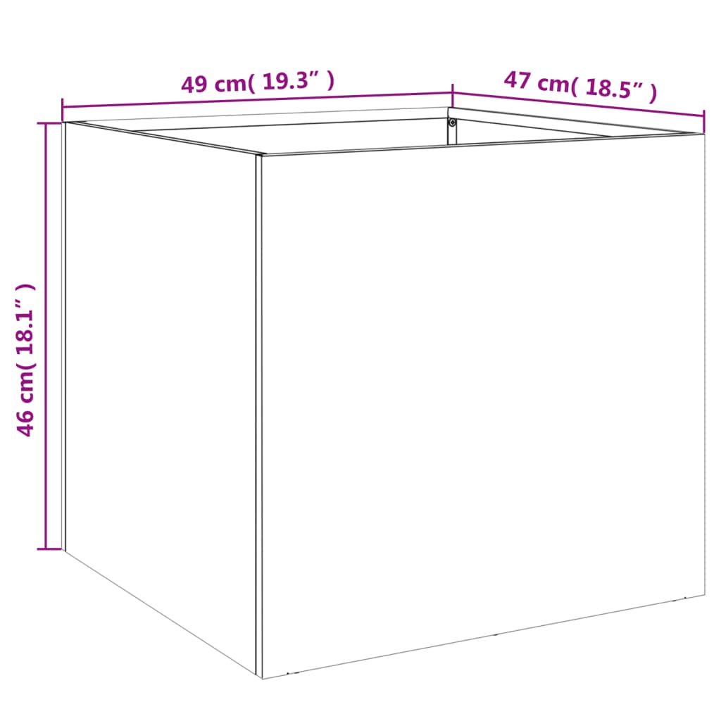 Planters 2 Pcs Olive Green 49 X 47 X 46 Cm Steel