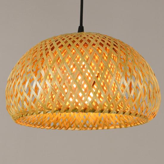 Hand-woven Lamp Shade Bamboo Pastoral Natural Lamp Hanging Cover Home Decor