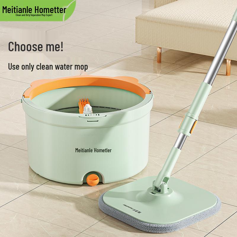 Hands-Free Spin Mop: Wet & Dry Flat Mop with Bucket - Water-Absorbent, One-Wipe Clean for Home
