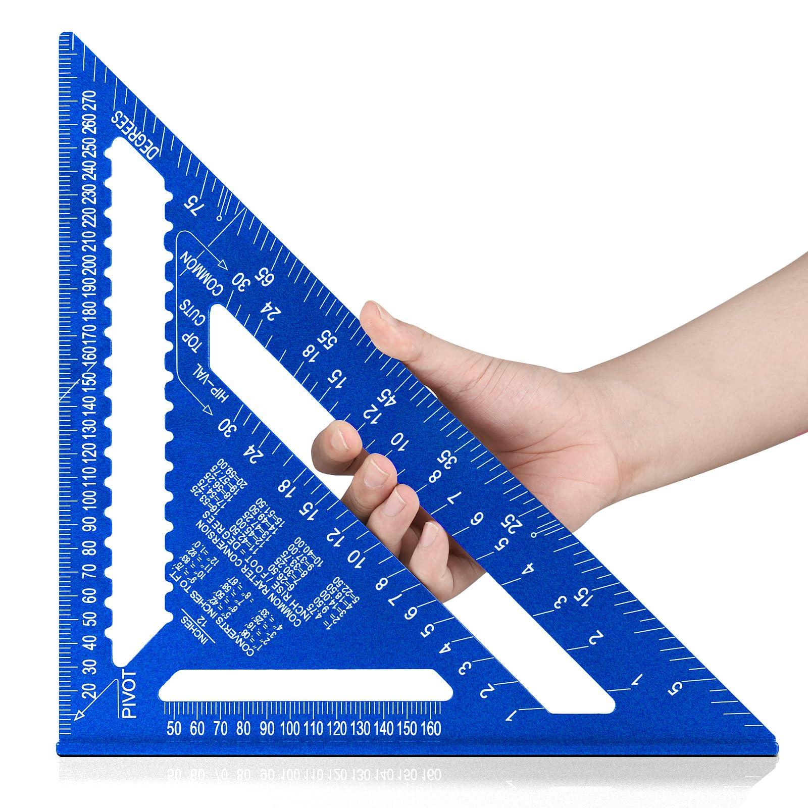 

Beslands Triangle Woodworking Circular Saw Aluminum 45 Degree Marking Carpentry Surveying Degree Ruler, Ruler, 3030cm, Double-Sided Graduations, синий