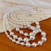 Retro 925 Silver Shijia Gradual Change Size Pearl Necklace Women'S New Temperament Light Luxury Design Sense Collarbone