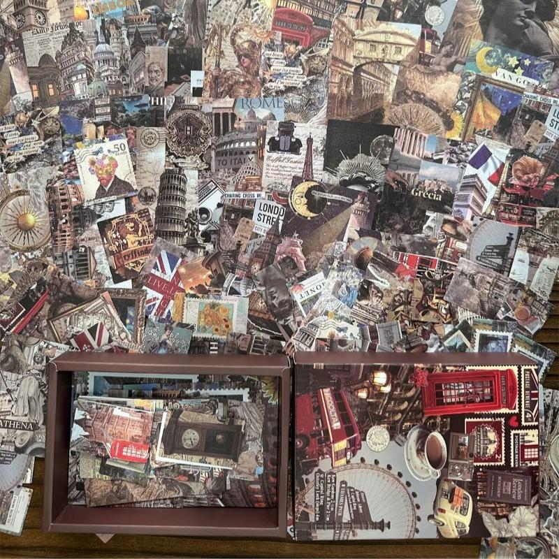 200 listů Kreativní Retro Éra Styl Euron Trhací Materiál Papír Ruční Výroba DIY Scrapbooking Deník Estetický Řemeslný Papír