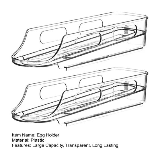 Automatisches Eier-Aufbewahrungsregal mit großer Kapazität, transparentes Design, Kühlschrank-Eier-Organizer, Aufbewahrungsspender