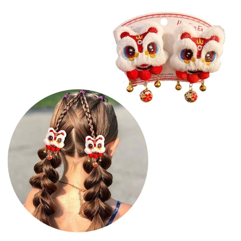 New Year Hair Clip Pearls Side Clip Tassels Pompoms Sweet Bowknot Plush Furry Hairpin Sweet Cool Photo Props