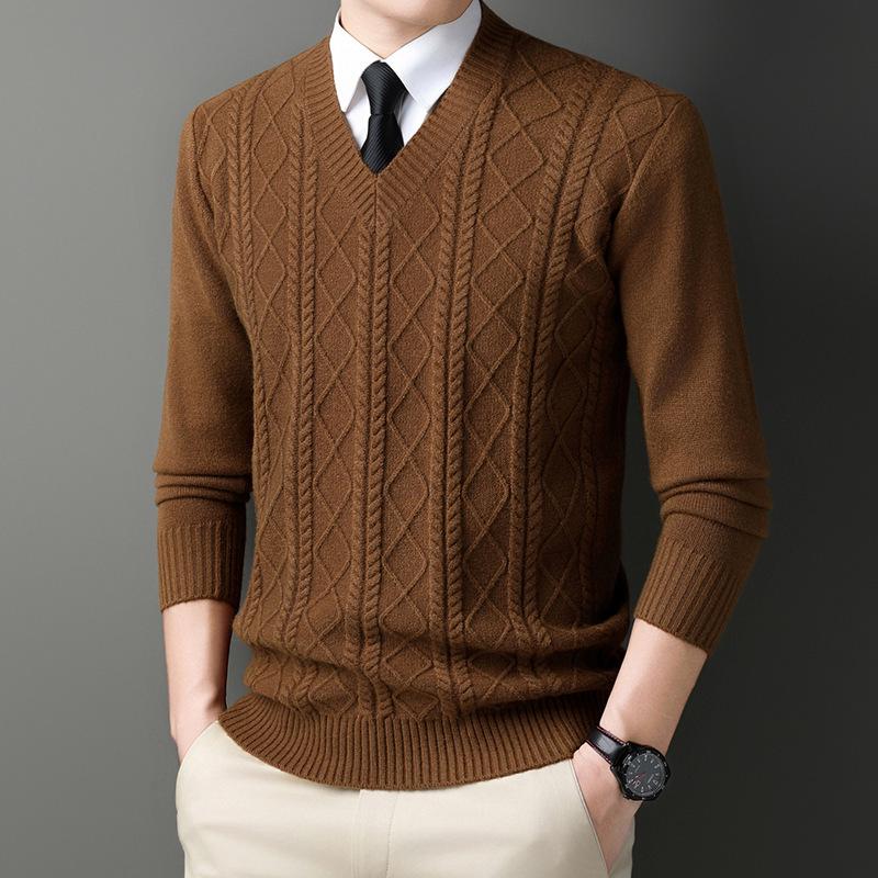 Men's Winter Thick V-Neck Knitwear: Warm, Comfortable, Stylish