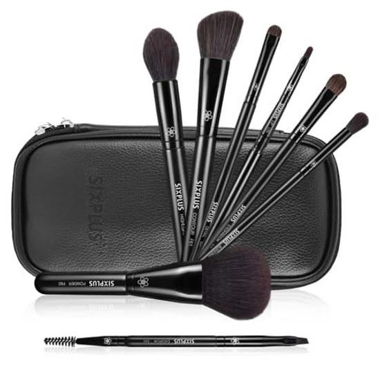 SIXPLUS Six Plus popular makeup brush 8-piece set Dawn series soft brushes easy-to-use cosmetic professional tools powder holding capacity pouch
