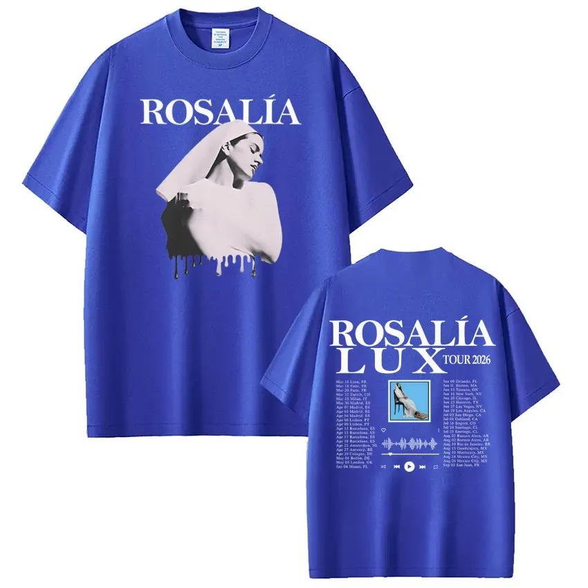 Singer Rosalía LUX Tour Concert Album 2026 Printed TShirt Unisex Trendy Fashion Short Sleeve Vintage Loose TShirt