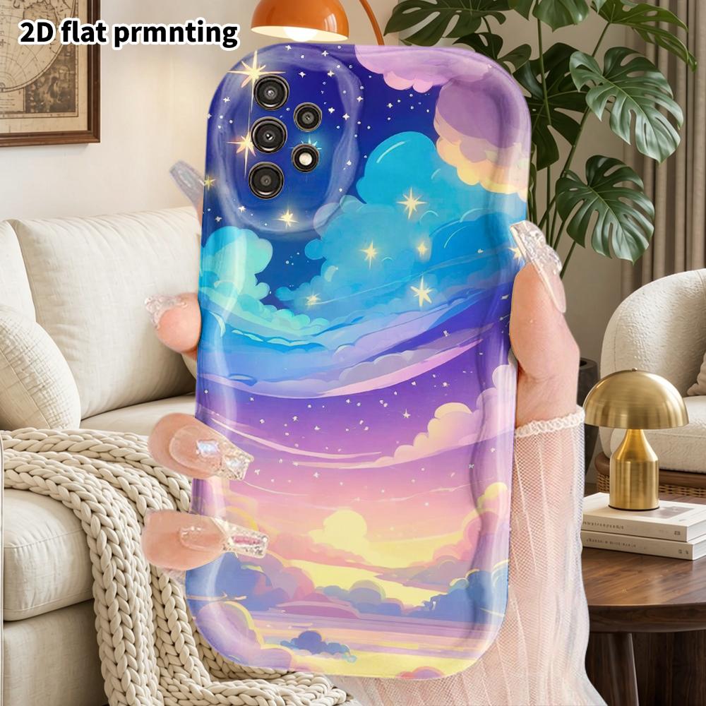 Phone Case: 2D Flat Samsung Galaxy A34 A35 M05 M06 S20 S22 S21 FE Plus 5G Protective Case, Couple Style, Gradient Cloud Pattern, Christmas and Hallowe
