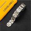 Stainless Steel Watch Strap for Cartier Blue Balloon Hand Men Women Steel Belt Raised Mouth Watchband Accessories 14.22mm