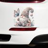 QT2384#15cm Cute Gnome with Butterfly Car Sticker, Suitable for Laptop, Car, Truck, Van, SUV, Motorcycle, Bumper, Window