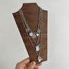 Ethnic Style Western Cowboy Hat Boots Pendant Necklace, Retro Metal Love Imitation Turquoise Necklace