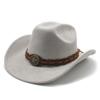 Knot Pattern Wool Felt Hat With Wide Brim For Men And Vintage Style