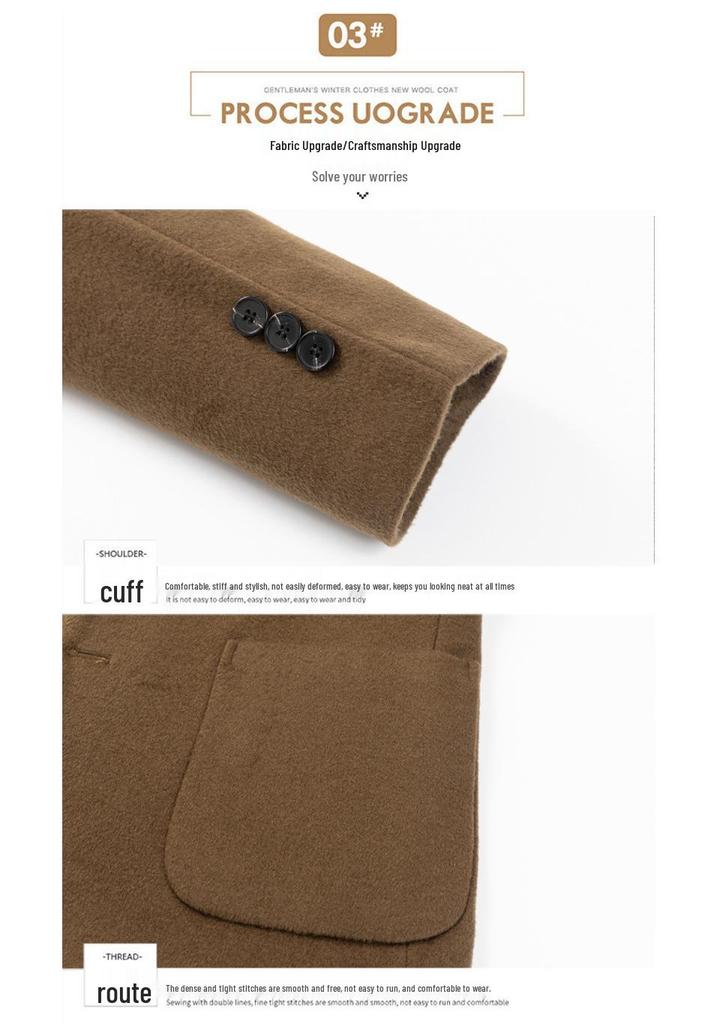 Men's Pure Wool Coat: Spring/Autumn Business Casual Suit Jacket & Versatile Loose Trousers