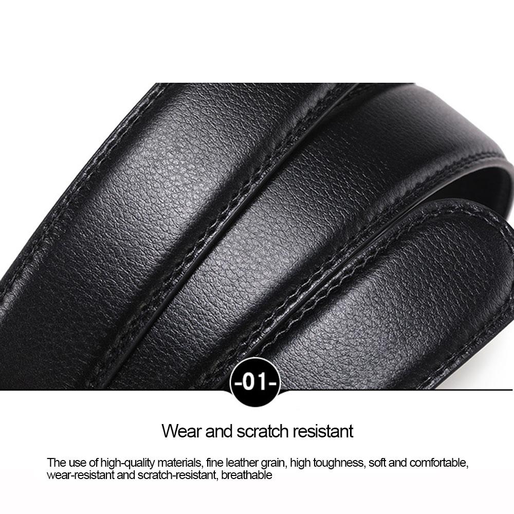 Fashion Lychee Pattern Men's Automatic Buckle Belts No Buckle Belt Men High Quality Belt Male Leather Strap Jeans 3.5cm Belts