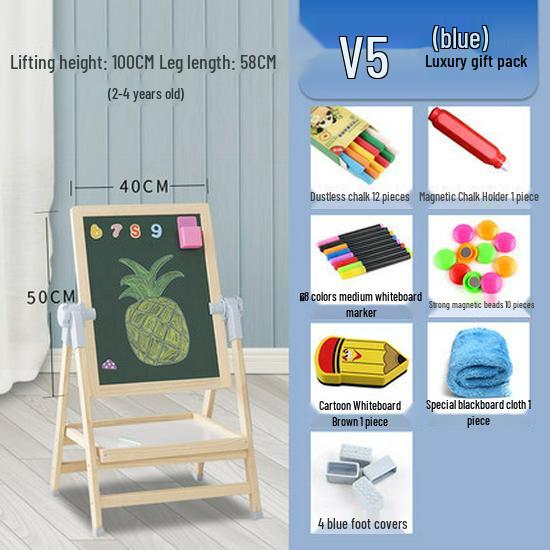 Double-Sided Magnetic Doodle & Writing Easel for Toddlers - Dust-Free Blackboard