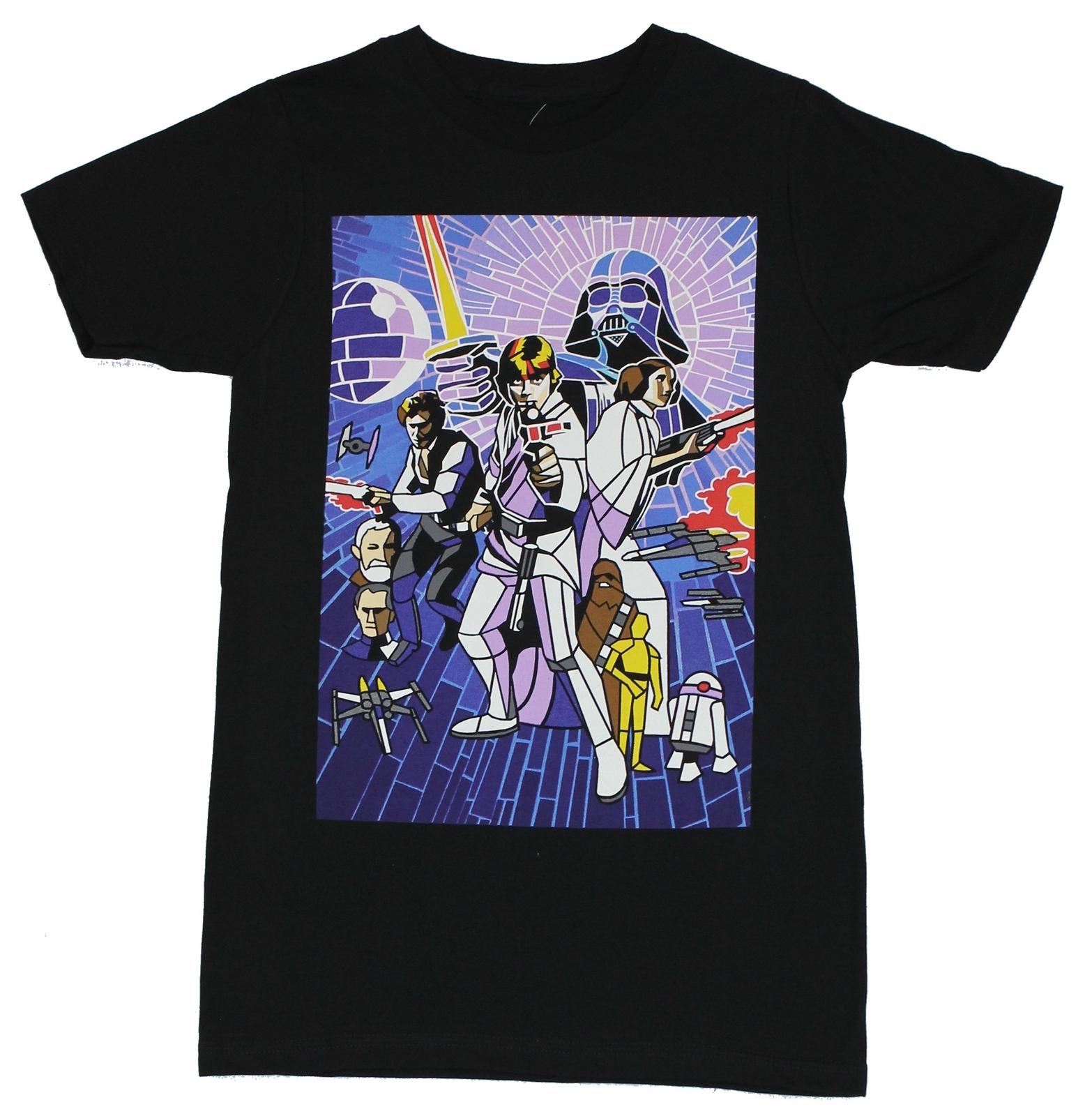 Star Wars Mens T-Shirt - Stained Glass Style New Hope Poster Image XXXL