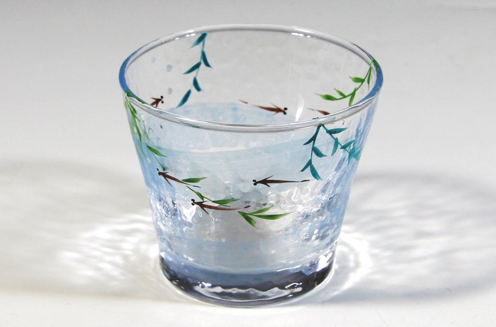 Kyoto Iroe Glas „Junge Blätter“ Gratisglas (Geschenkverpackung) Medaka