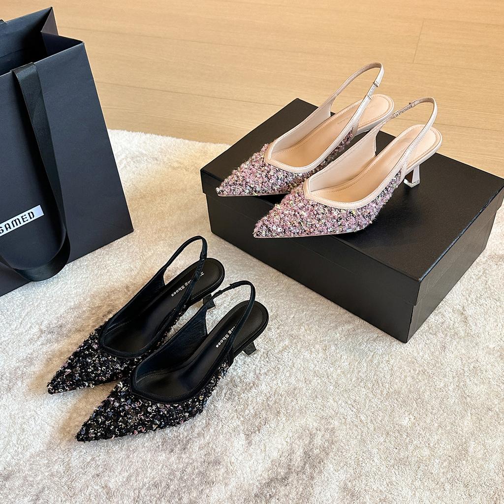 699-302 Mode Bankett Pailletten spitze hohe Absätze einzelne Schuhe Frühling sexy leer rosa Stiletto einzelne Schuhe Damenschuhe