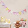 Birthday Pull Flag Banner for Baby Party Decorations - Boy & Girl Pennant