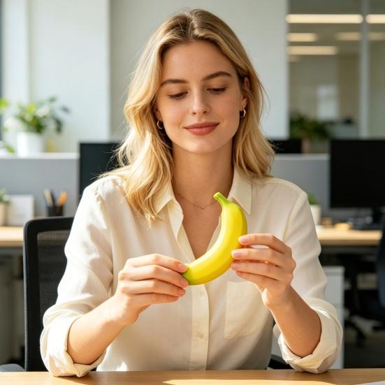 Banana Slow-Rising Squeeze Toy Soft PU Fidget for Stress Relief Cute Fruit-Shaped Decompression Gadget for Kids Adults