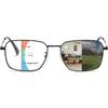 Men's Progressive Multifocus Photochromic Reading Glasses Anti-blue Light Metal Multifocal Sunglasses with Readers