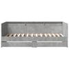 Daybed with Drawers (Without Mattress) Concrete Grey 75 x 190 cm