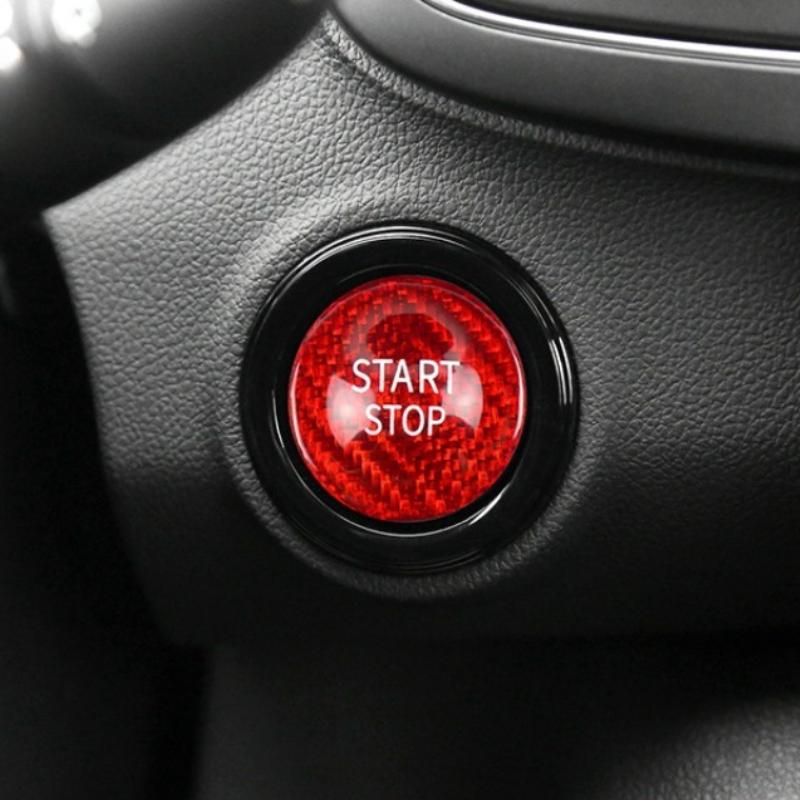 For Renault Megane 3 2 Clio 4 Car Captur Engine Start Stop Button Cover Real Carbon Fiber Sticker 2013 2014 2015 2016 2017 2018