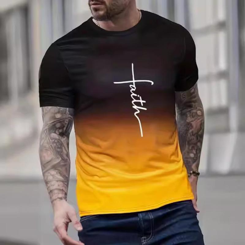 Jesus Men's Fashion Jesus Cross Print Faith T-shirt Casual Funny Jesus Saved My Life Shirt Short Sleeve Tee