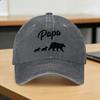Fathers Day Papa Bear Washed Baseball Cap  Casual Sun Trucker Hat Spring Couple Women Kpop Rock Snapback Cap