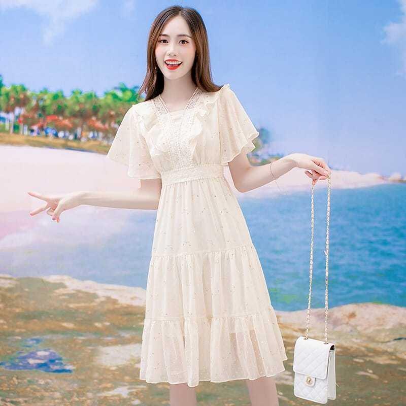 2026 Chiffon Fairy Dress: Fresh Summer Style, Sweet Waist-Cinched, Gentle Long Skirt for Women