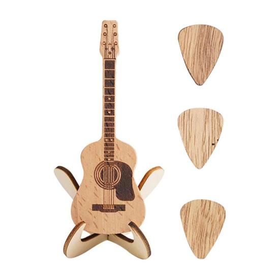 Wooden Guitar Pick Holder Guitar Pick Box with Stand Acoustic Guitar Pick Box Elegant