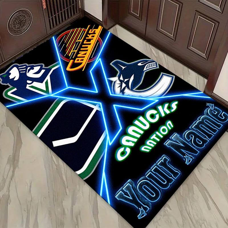 Name Custom Vancouver Canucks logo Carpet Rug for Living Room Bedroom Home Sofa Decoration,Kids play Non-slip Floor Mat