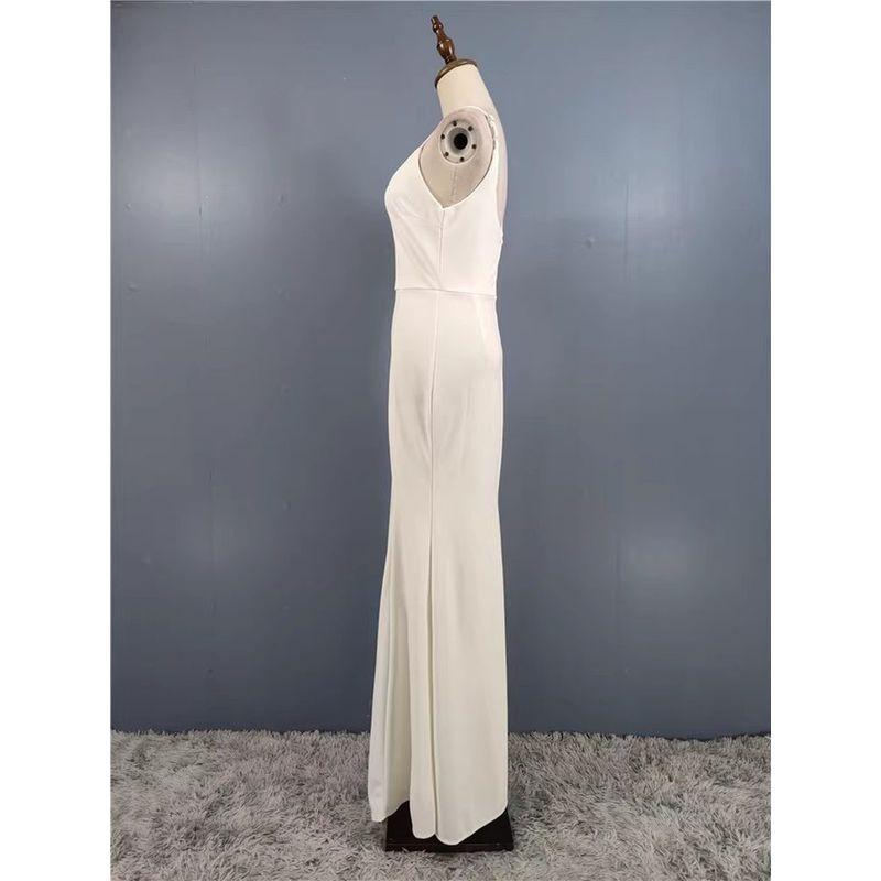 Foreign Trade Order Fashion Personality Beautiful French style Brilliant Slim fit Slimming Sling V-neck Elegant Banquet Party dress