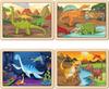 Dinosaur Puzzle from 3 4 5 6 Years, 4 X 24 Pieces Children's Dino Wooden Puzzle, Preschool Educational Toy, Gifts for Children for Boys and Girls