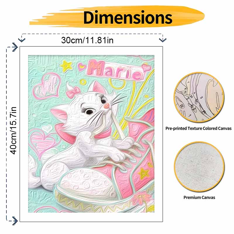 Disney Marie Cat oil paint by numbers painting kit handmade diy home decor gifts wall art canvas picture drawing for adults painting