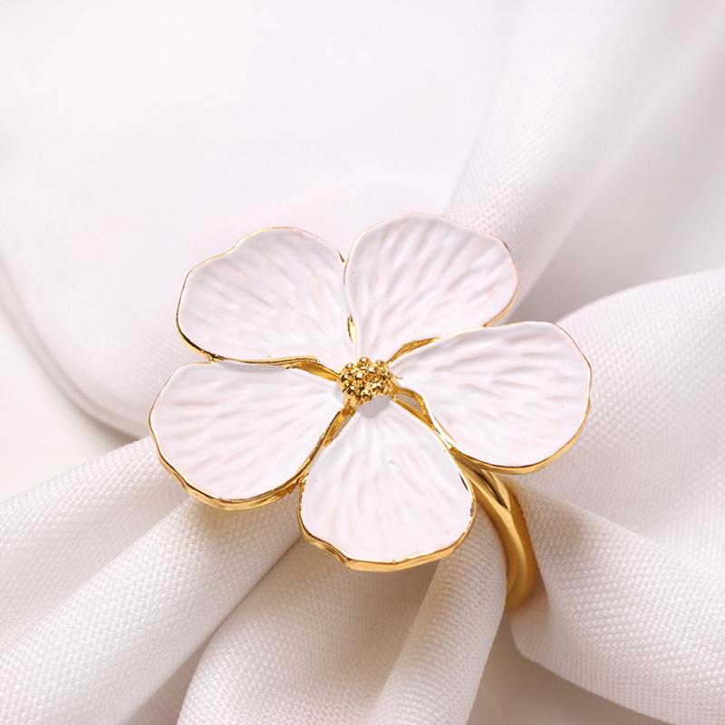 Wedding Simple Plum Napkin Napkin 5 Petals Lucky Flower Napkin Ring Napkin Ring