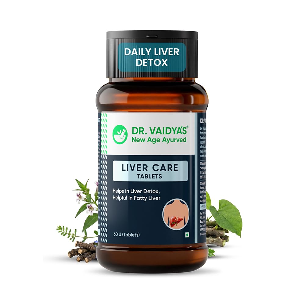 DR. Vaidya Leberpflege Tabletten | Ayurvedische Unterstützung bei Fettleber, Entgiftung & Reinigung | Verbessert die Lebergesundheit, Verdauung & Stoffwechsel | Kräuterergänzung