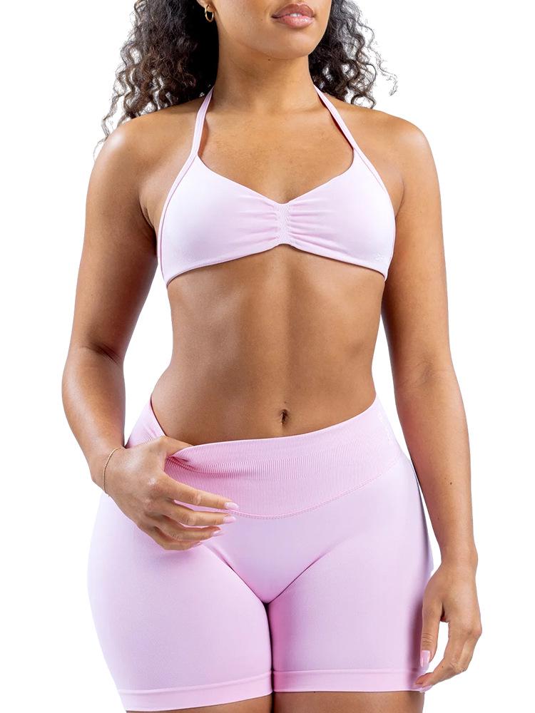 Reggiseno Sportivo Senza Ferretto in Nylon Opaco Altamente Elastico ad Asciugatura Rapida per Corsa, Fitness e Yoga